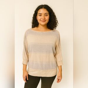 White House Black Market Metallic Stripe Business‎ Office Siren Top Size Small